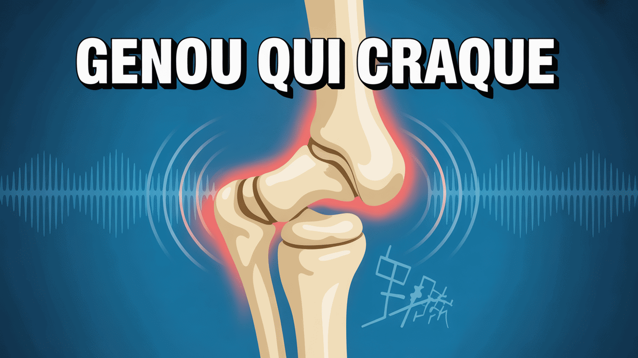 Illustration genou qui craque articulation coupe