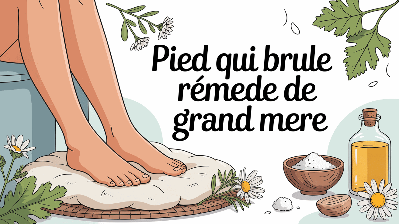 pied qui brûle remède de grand-mère illustration relaxante