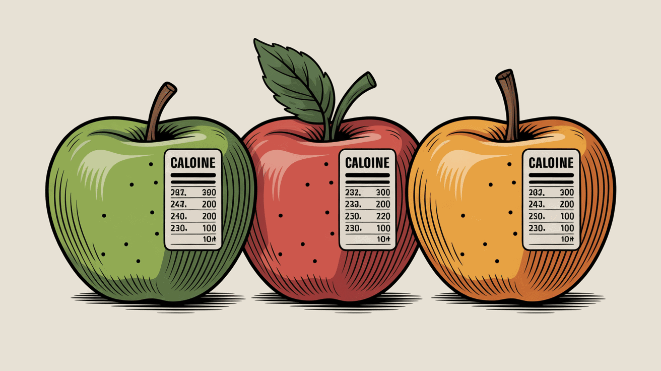 calories pomme différentes variétés chiffres