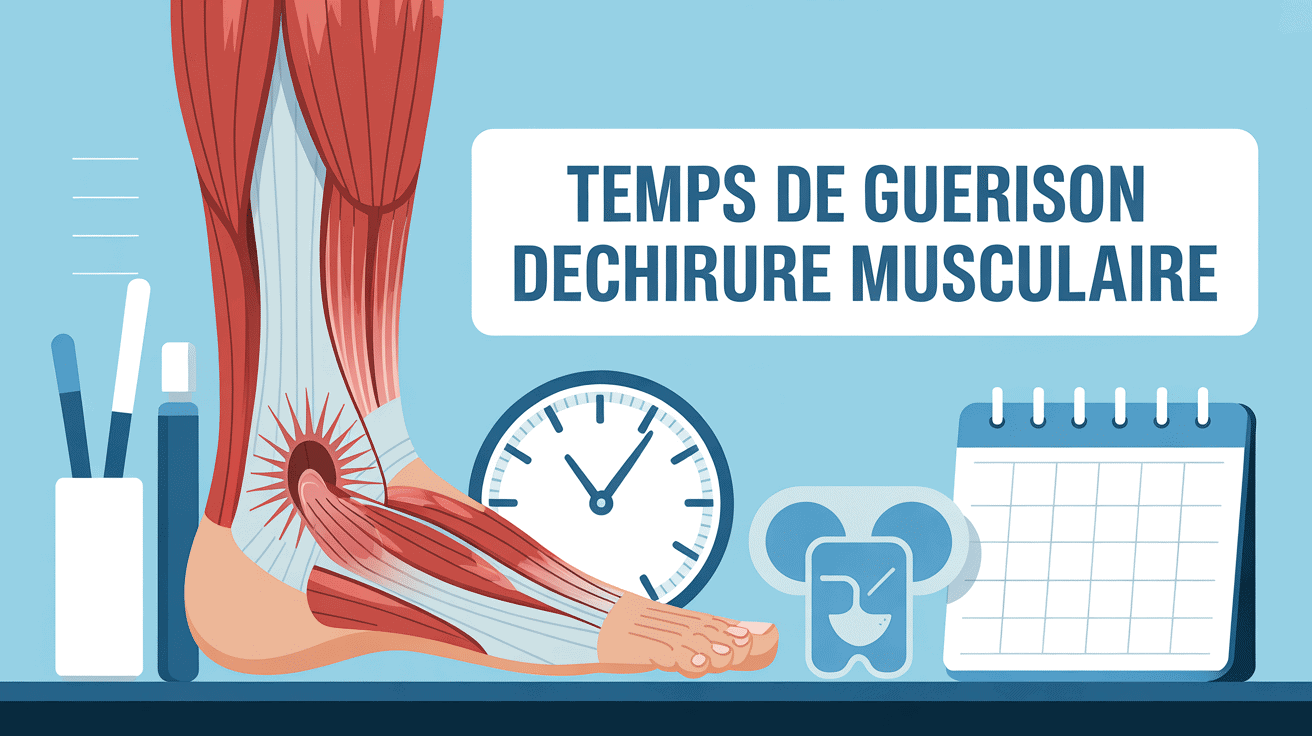 Illustration déchirure musculaire temps de guérison