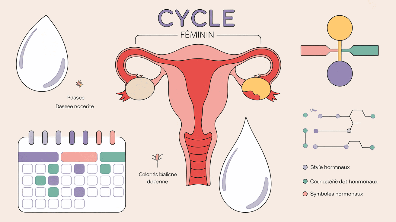 j'ai pas mes regles mais des pertes blanches schema cycle menstruel