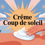 illustration creme coup de soleil apaisante sur peau rouge