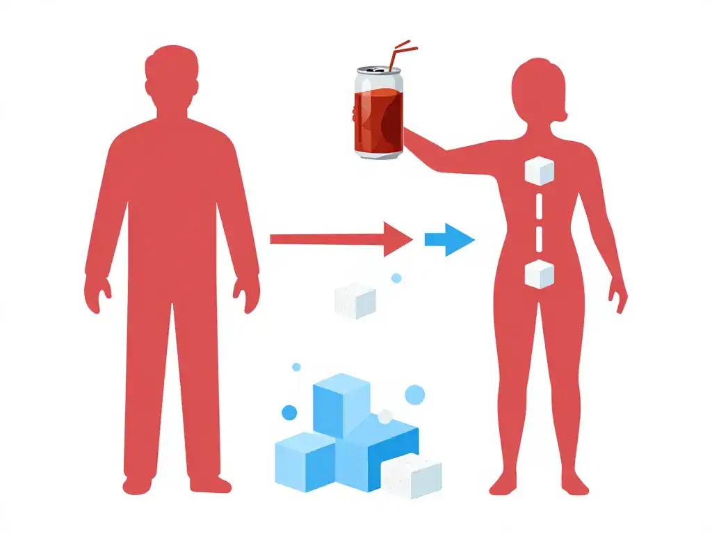 Crise de goutte et Coca-Cola, schéma sucre et articulation