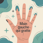 Main gauche qui gratte illustration bleue moderne SEO