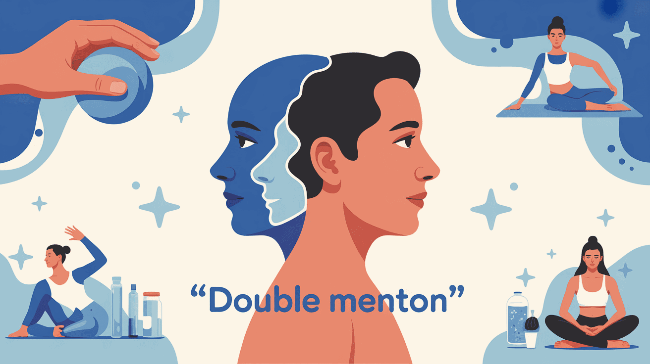 Illustration vectorielle perdre son double menton en 10 jours