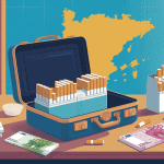 prix des cigarettes en espagne en 2024 illustration valise paquets billets carte