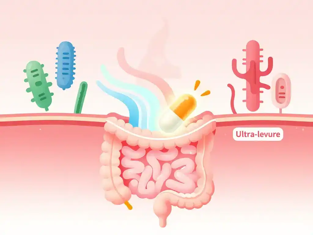 Ultra-levure avant ou après repas, effet sur la flore intestinale