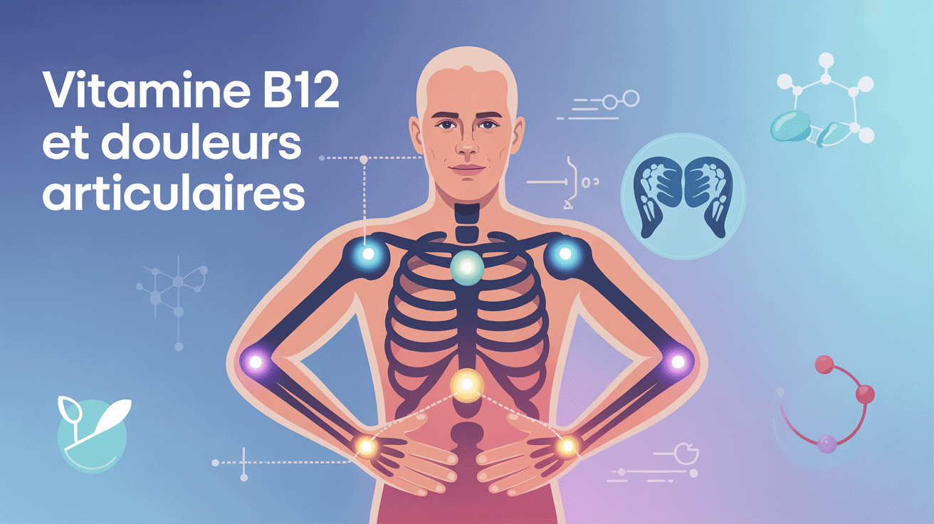 illustration vitamine b12 et douleurs articulaires, connexion nerfs et articulation