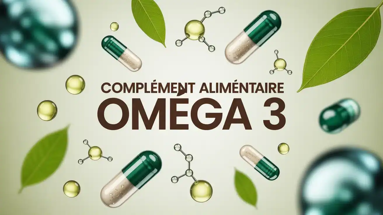 Capsules de complément alimentaire oméga 3 avec éléments santé