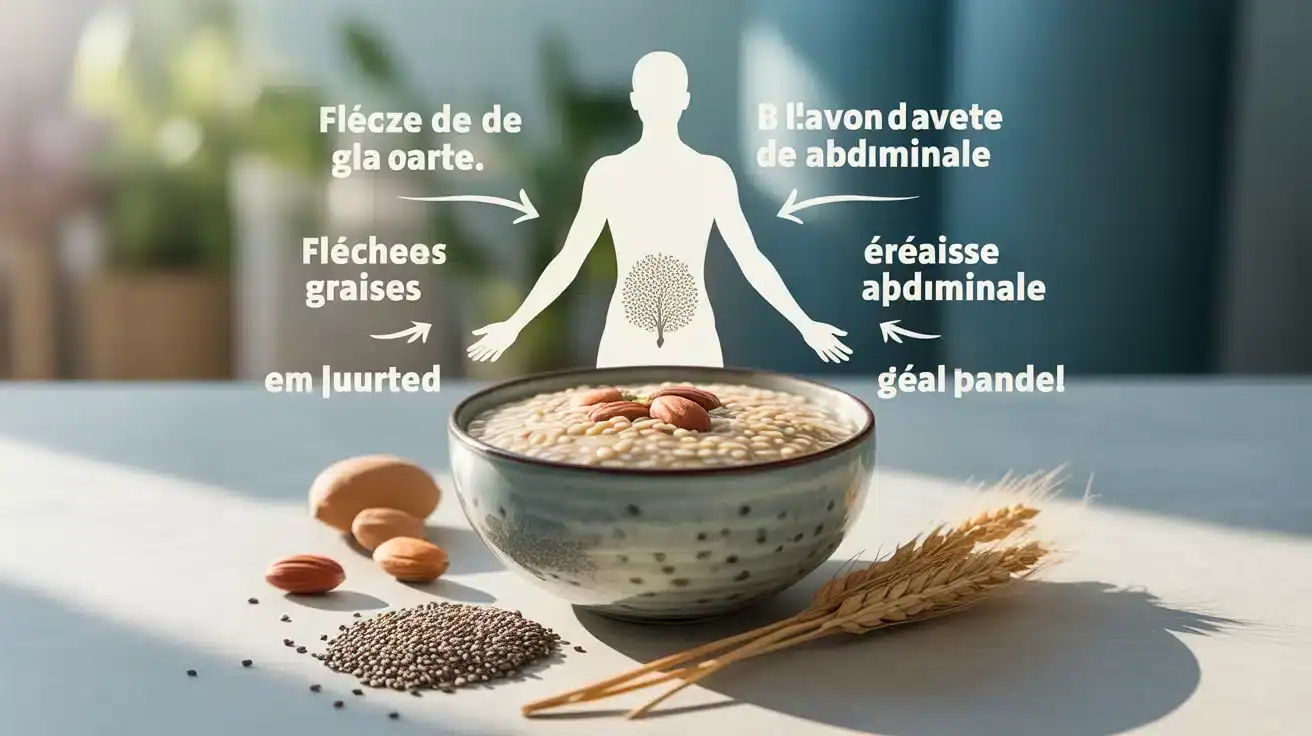 bol de flocons d avoine avec graines et symbole perte graisse abdominale