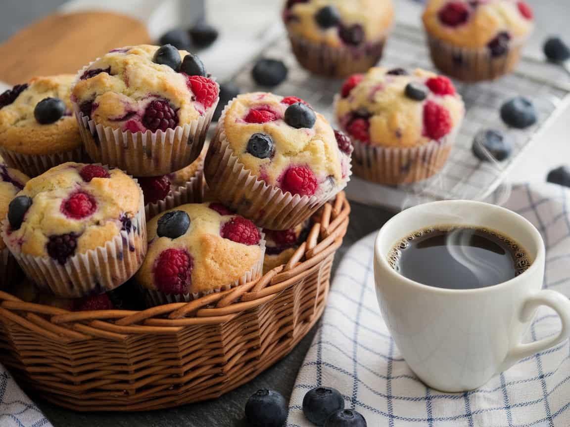 Elevate Your Coffee Time with These 15 Vegan Treats 8 8. Fresh Berry Vegan Muffins