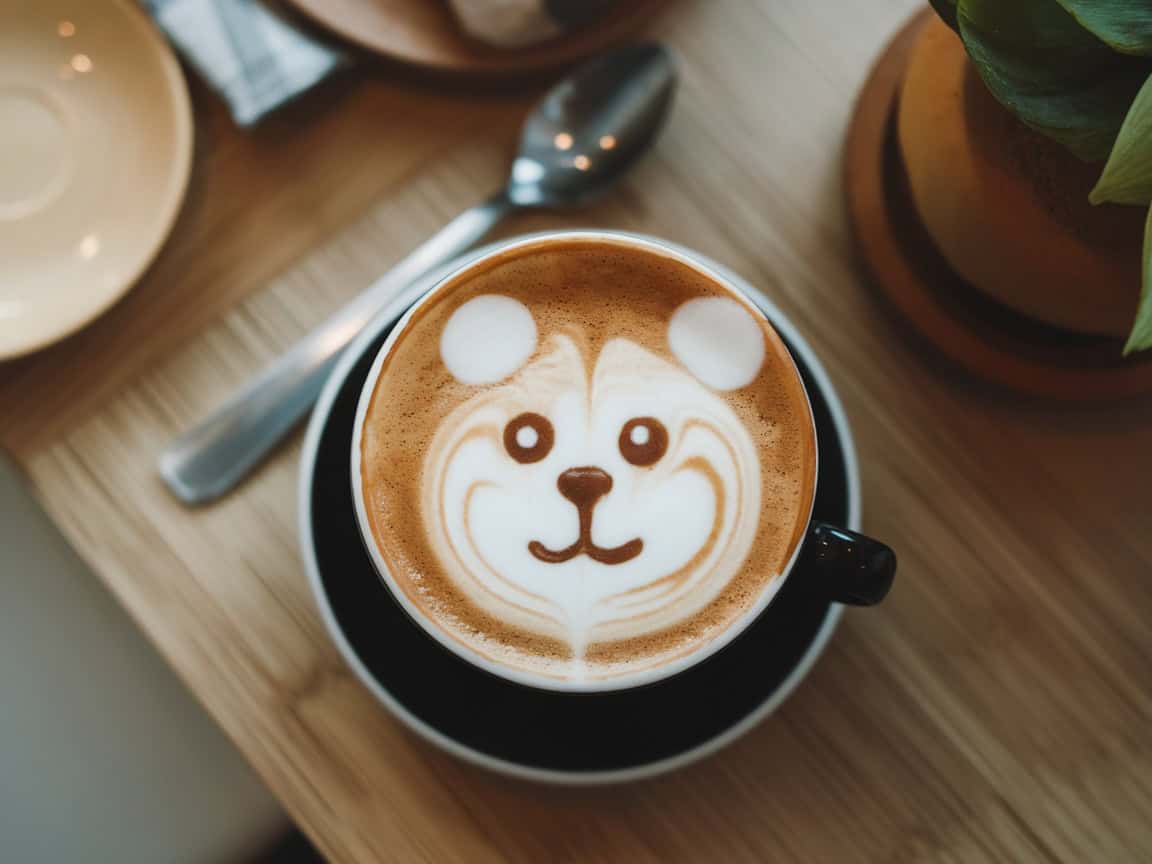 Master 13 Stunning Coffee Latte Art Recipes at Home 8 8. Bear Face Latte Art