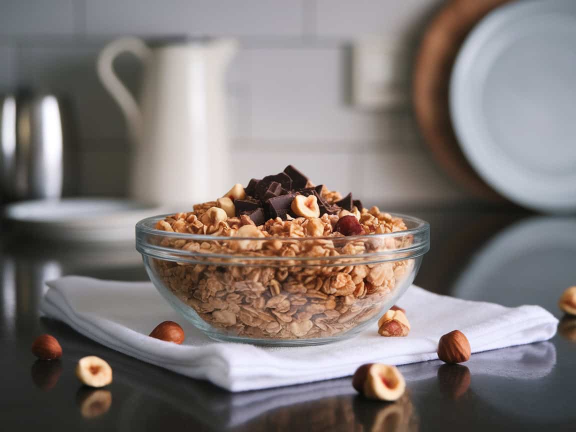 Crunch and Sip with These 15 Coffee-Friendly Granola Recipes 2 2. Dark Chocolate Hazelnut Crunch