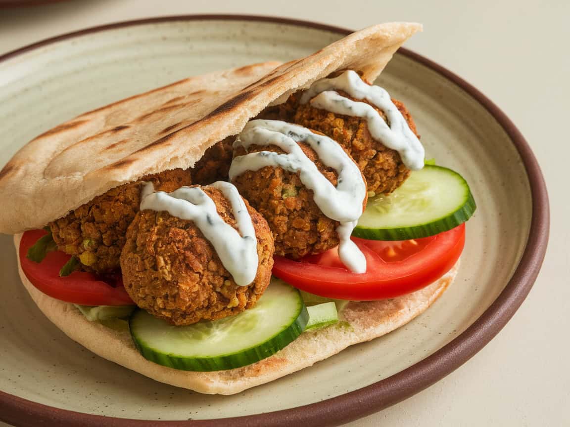 Sandwiches That Go Perfectly With Coffee 15 15. Exotic Taste: Mediterranean Falafel Pita
