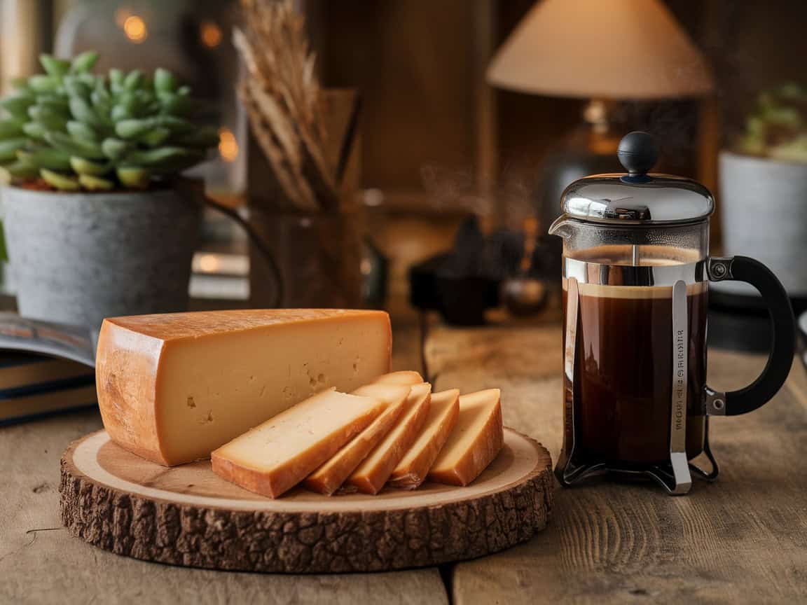 Cheese and Coffee Pairings You'd Never Think to Try 3 3. Nutty Gouda Meets Bold French Press