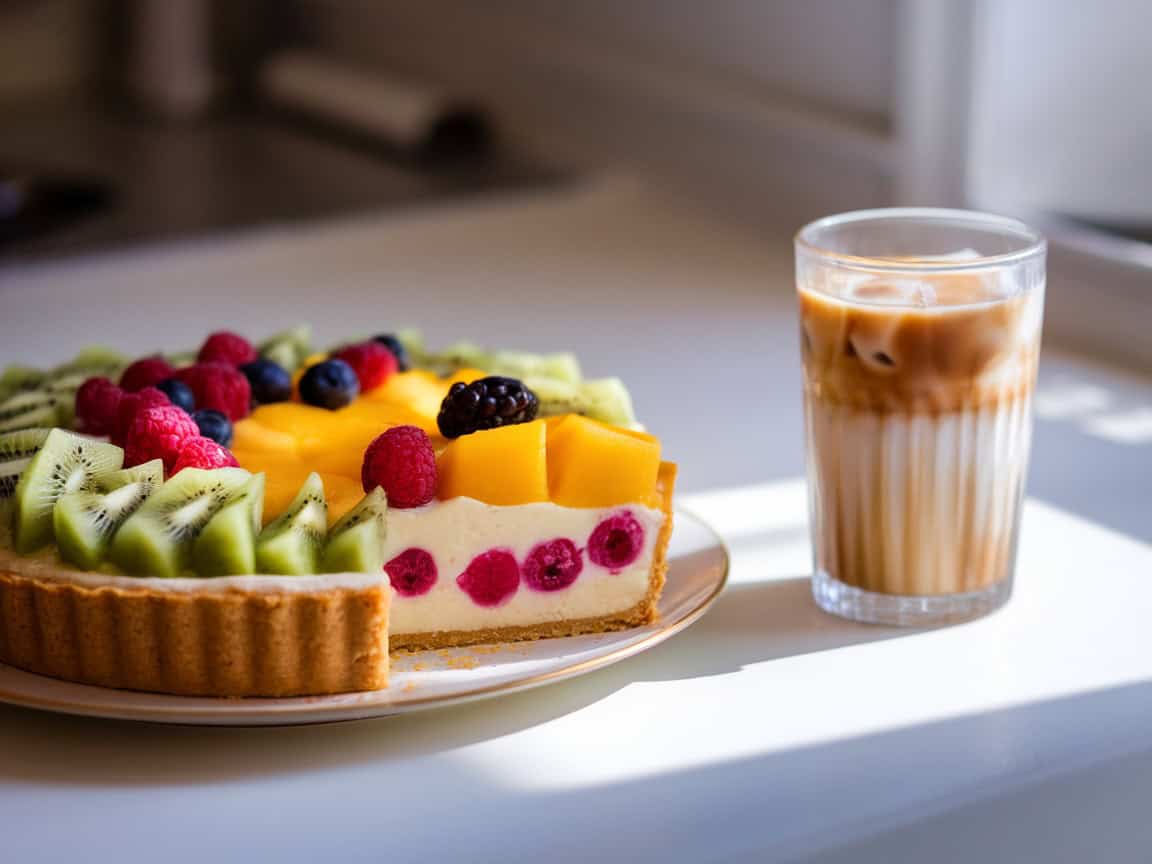 15 Refreshing Treats That Go Perfectly with Iced Coffee for Hot Summer Days 15 15. Fresh Fruit Tart: A Colorful Finish to Your Coffee Break