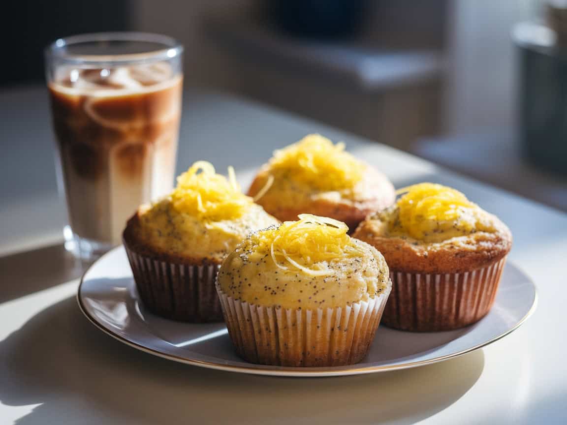 15 Refreshing Treats That Go Perfectly with Iced Coffee for Hot Summer Days 14 14. Lemon Poppy Seed Muffins: Zesty Bites with Iced Coffee