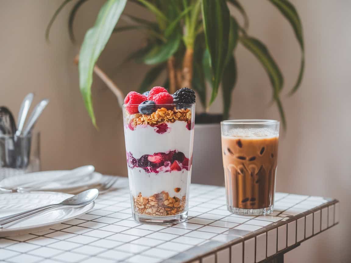 15 Refreshing Treats That Go Perfectly with Iced Coffee for Hot Summer Days 3 3. Berry Yogurt Parfait: A Cool, Fruity Match