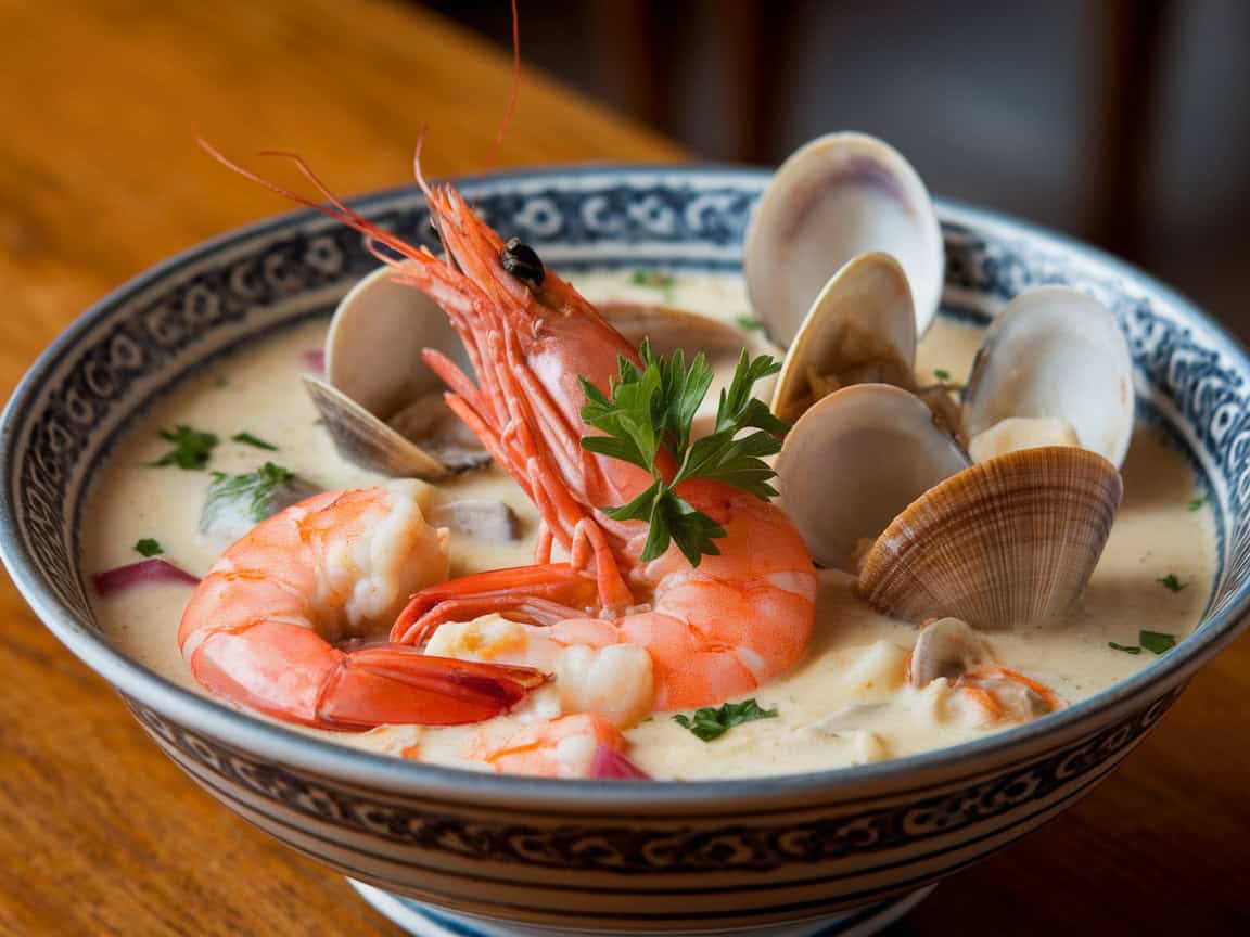 Soups and Stews That Surprisingly Pair With Coffee 12 12. Seafood Chowder Delight