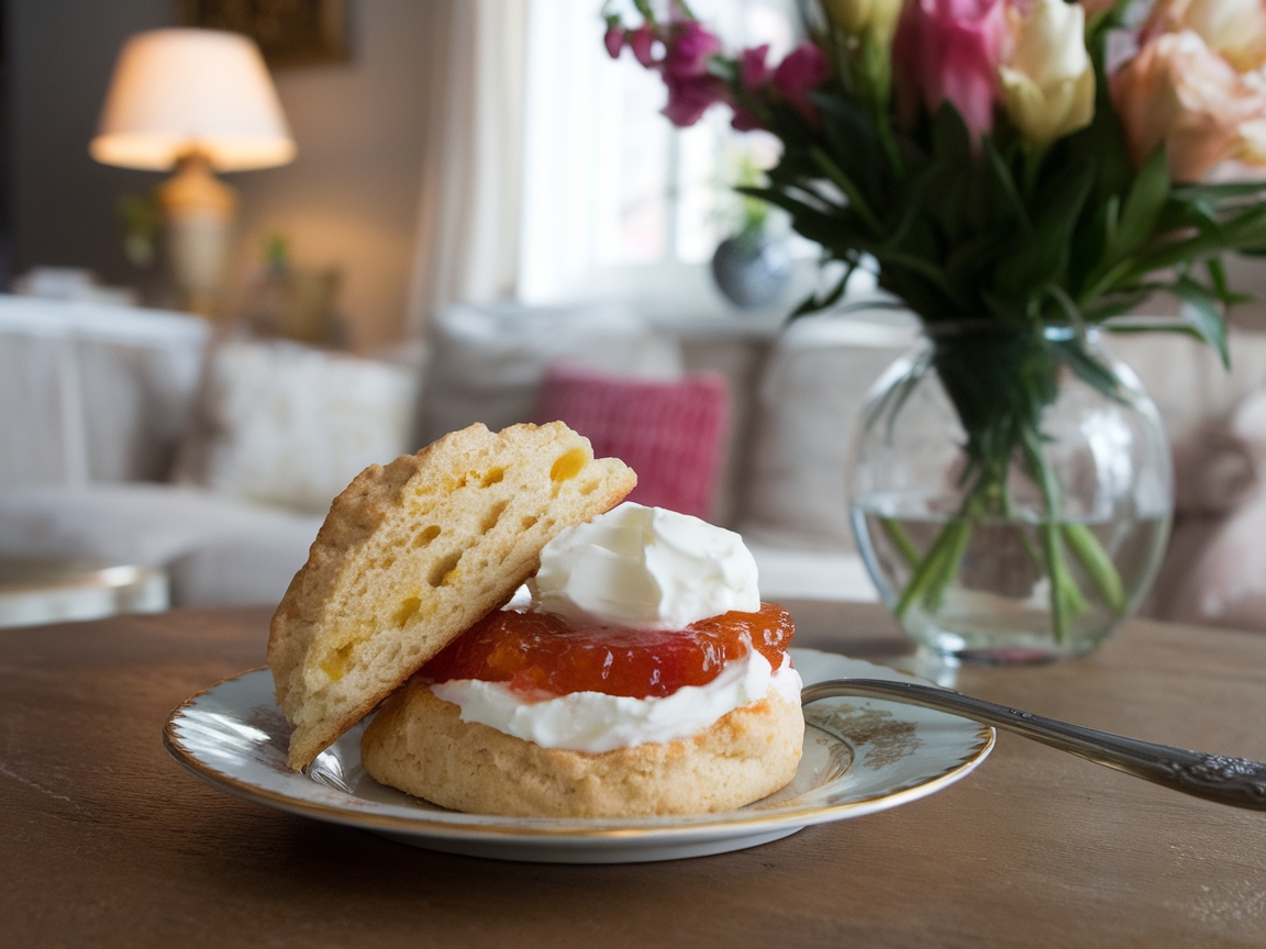 Sweeten Your Afternoon with These 15 Perfect Coffee Desserts 8 8. Traditional Scones with Jam and Cream