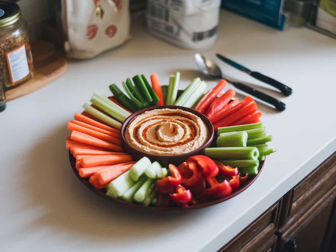 15 Hot and Fiery Snacks to Enjoy with Your Coffee 7 7. Chipotle Hummus with Veggie Sticks