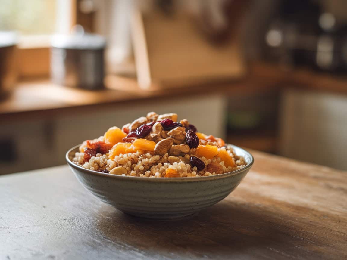 Breakfast Bowls That Pair Perfectly With Coffee 5 5. Quinoa Breakfast Bowl with Nuts and Dried Fruits