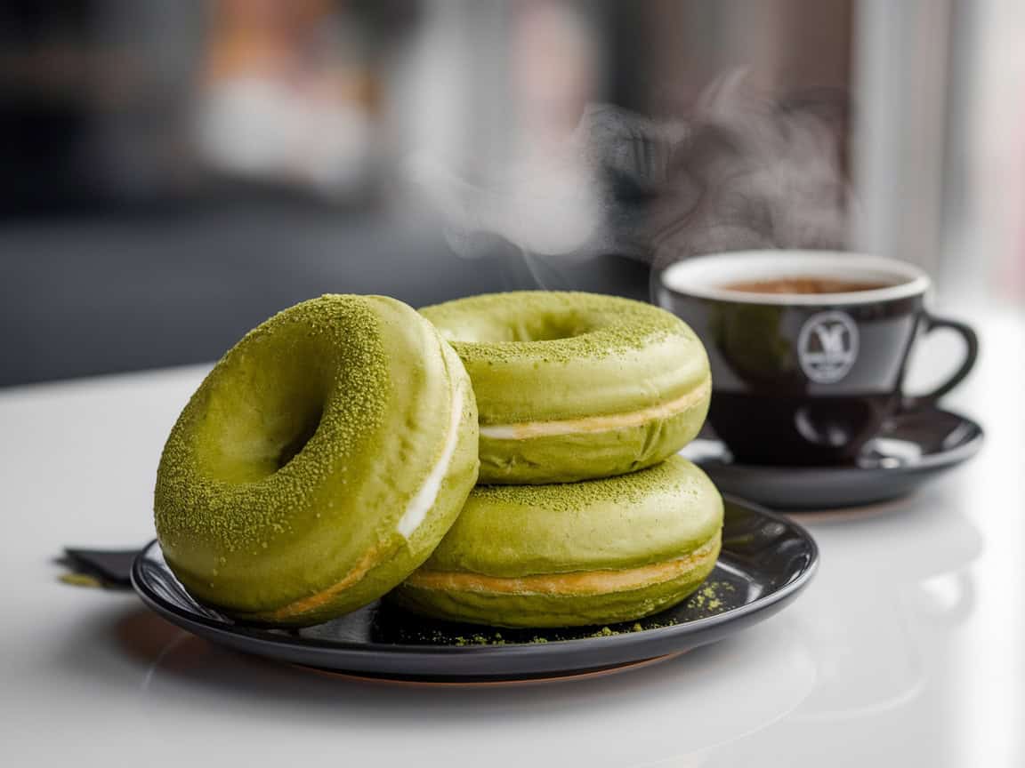 Elevate Your Coffee Time with These 15 Vegan Treats 11 11. Vegan Matcha Green Tea Donuts