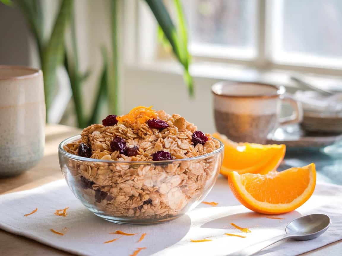 Crunch and Sip with These 15 Coffee-Friendly Granola Recipes 14 14. Cranberry Orange Zest Granola