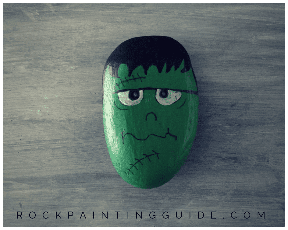 Mom Approved - Halloween Rock Painting Ideas that your kids will love! 13 Halloween Frankenstein Painted Rock
