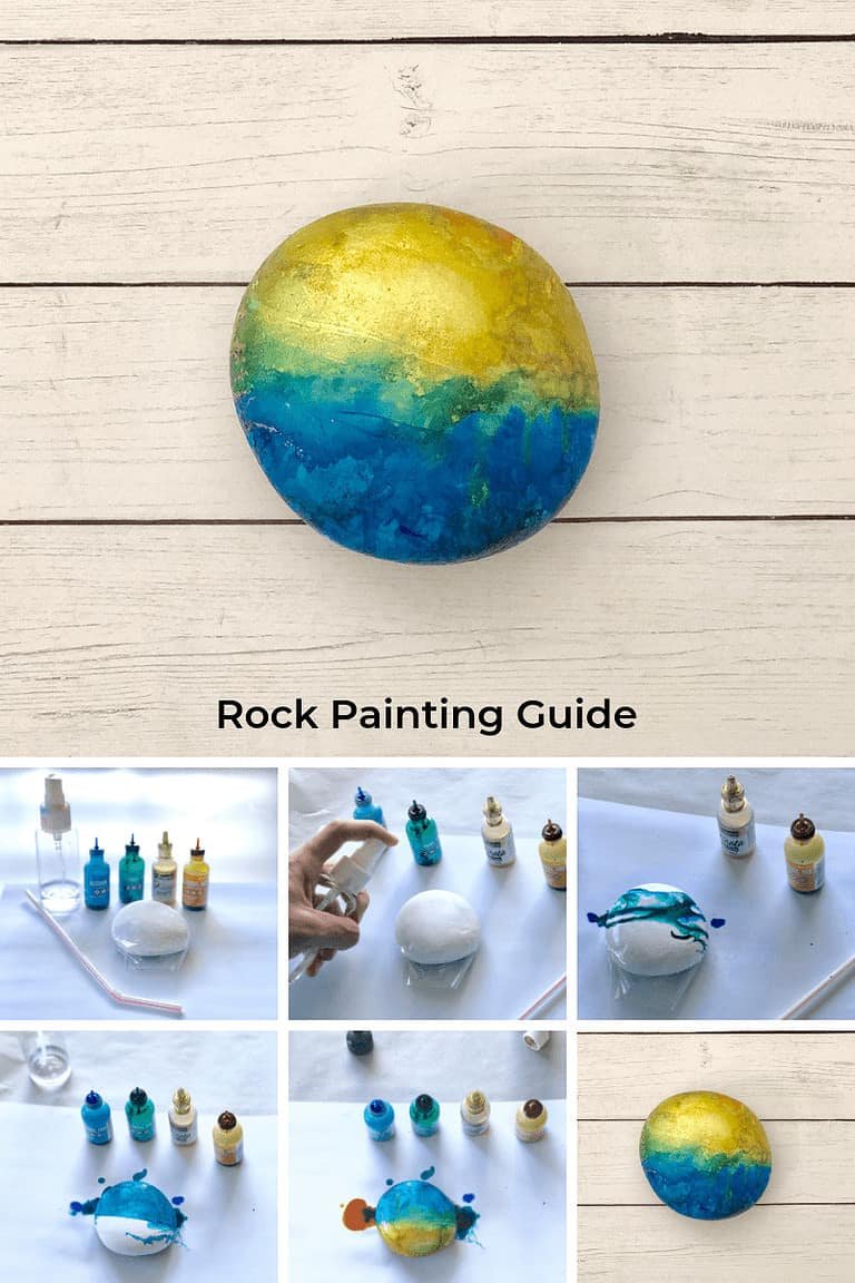 Beginners Guide To Painting Alcohol Inks on Rocks 6 beach alcohol inks on rocks