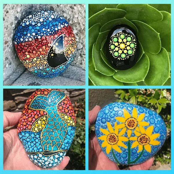 Easy Mandala Rock Painting for Beginners: Free Dot Art PDF 15 mandala rock painting