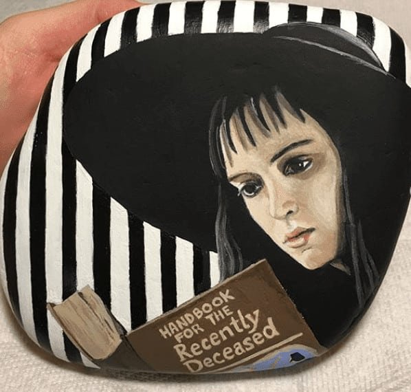 15 Awesome BeetleJuice Quotes + Crafts That You Need To Try 14 lydia painted rock