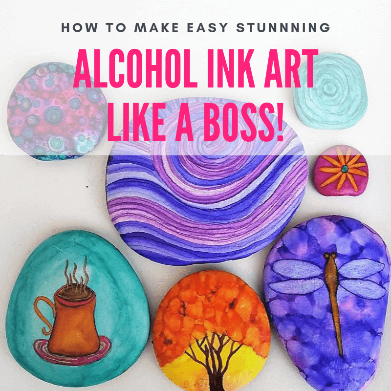 Beginners Guide To Painting Alcohol Inks on Rocks 8 alcohol ink art like a boss