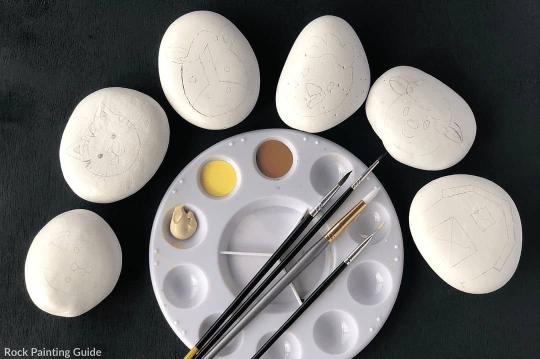 How to Make Farm Animals for Kids Painted Rocks 6 farm animals for kids painted rocks step 2