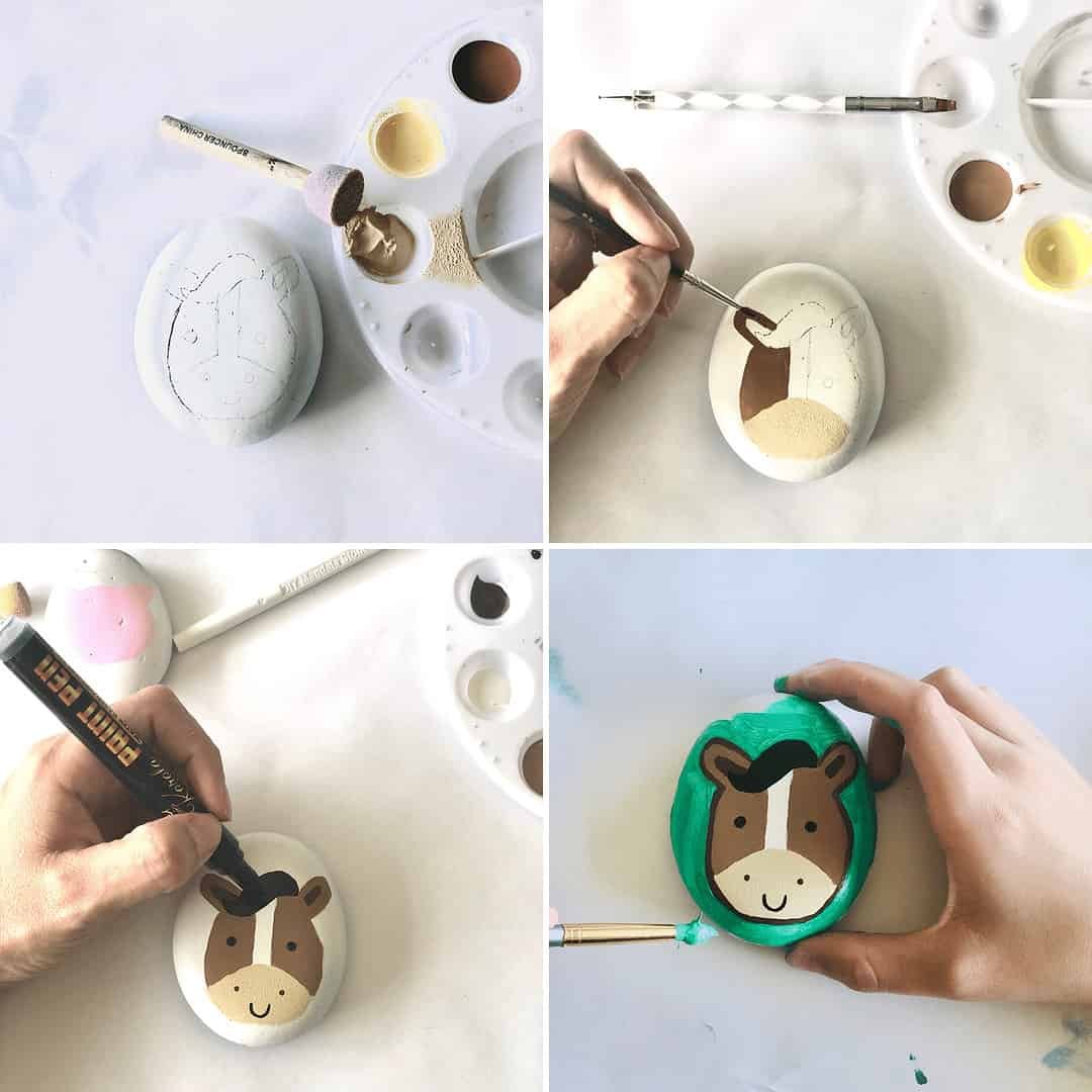 How to Make Farm Animals for Kids Painted Rocks 7 horse painted rock