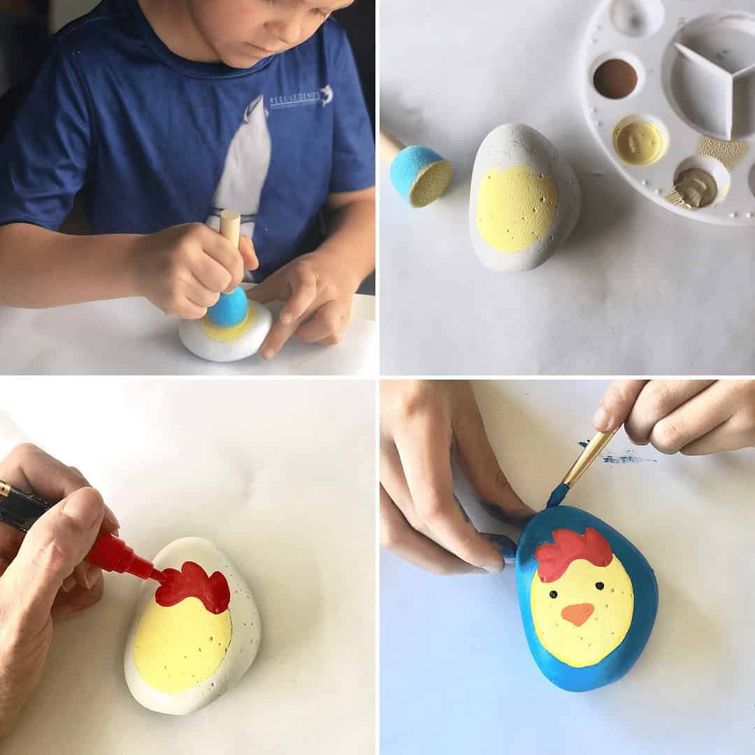 How to Make Farm Animals for Kids Painted Rocks 8 chicken painted rock