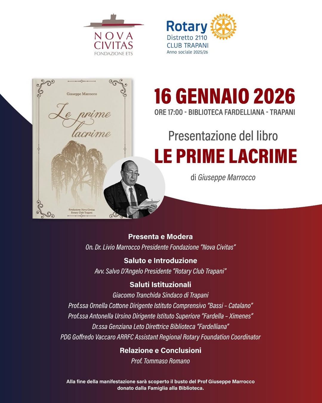 Presentazione del libro “Le Prime Lacrime” di Giuseppe Marrocco.