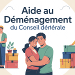 Illustration aide au déménagement conseil général famille et assistance