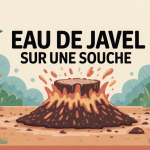 détruire souche eau de javel illustration jardin