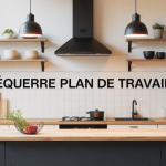 equerre plan de travail suspendu fixée au mur contemporain