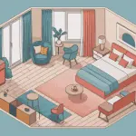 plan chambre illustration isométrique meubles