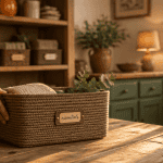 aide rangement maison étagères panier