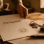 etat liquidatif document officiel sur table