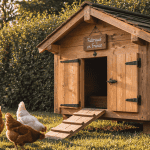 france poulailler en bois massif dans un jardin