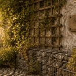 idee pour cacher un mur exterieur avec plantes et gabion