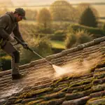 nettoyage toiture karcher sur tuiles anciennes