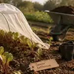 Quand planter betterave : jeunes plants sous mini tunnel