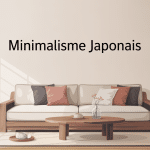 Illustration décoration intérieur minimaliste japonais