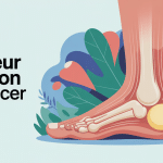 Illustration douleur au talon cancer pied stylisé