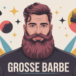 Illustration grosse barbe stylée soignée